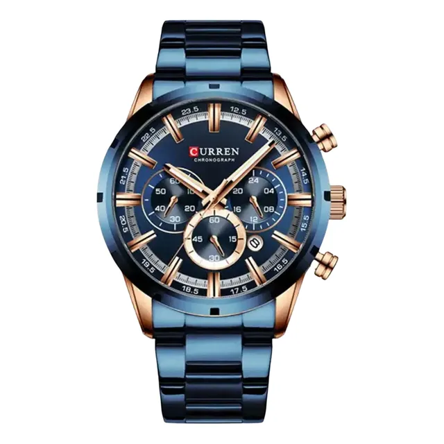 Reloj Curren Casual 8355-5 Azul Correa De Acero