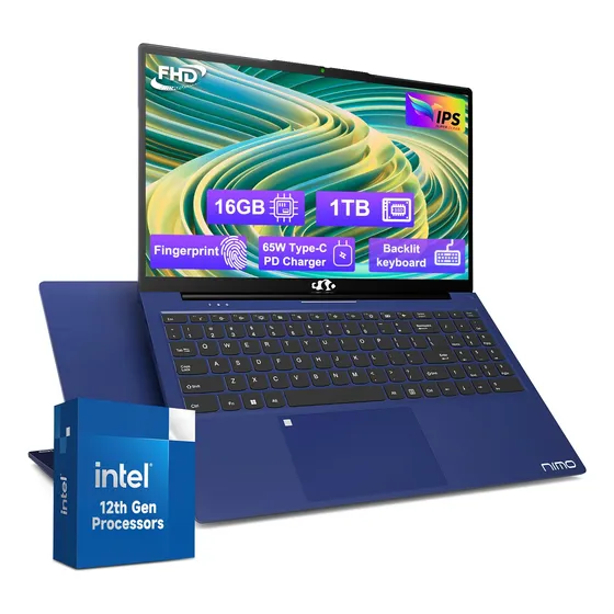 Laptop 15.6 Fhd 16 Gb Ram 1 Tb Ssd Intel Pentium Wifi 6 Azul Real