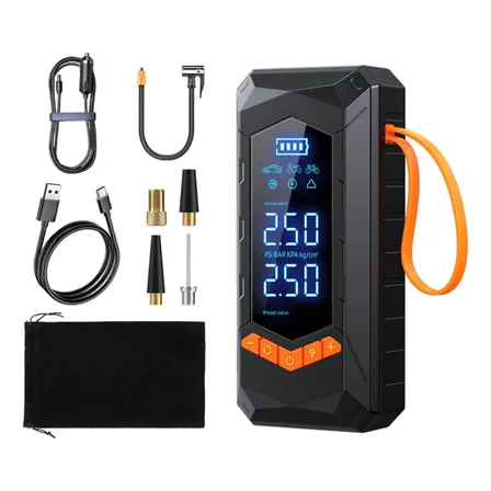 Compressor Calibrador Bomba Sem Fio Carro Moto 5v 25 Litros Preto