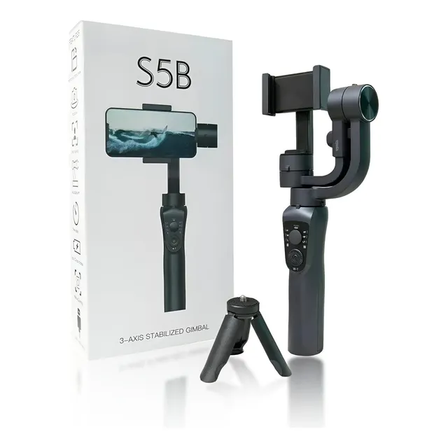 Gimbal 3 Ejes S5b Steady Cam Duaitek 3X-S5B Filmación Celular Con Tripode Color Negro