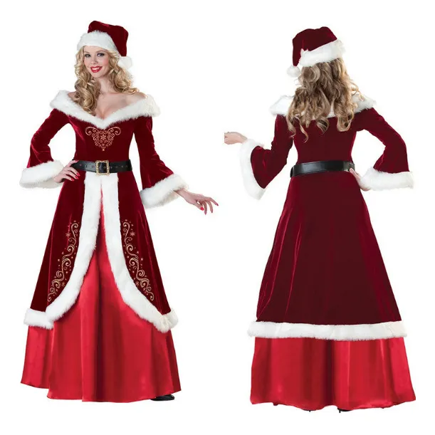 - Disfraz Navideño De Talla Grande Vestido Largo De Navidad