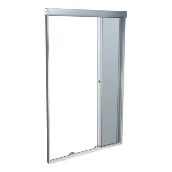Mampara Corrediza Apilable 100x180 Vidrio 8mm Incoloro Gris