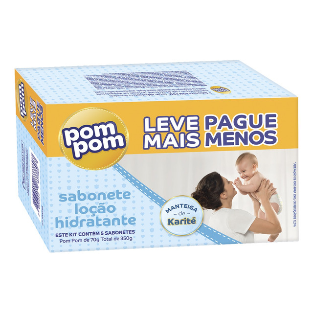 Kit Pom Pom 5un Sabonete Em Barra De 70g Kit Pom Pom 5un Sabonete Em Barra De 70g