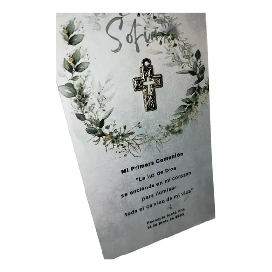 Tarjetas Solak Modelo Text Comunión Y Confirmación 12x7 Cm
