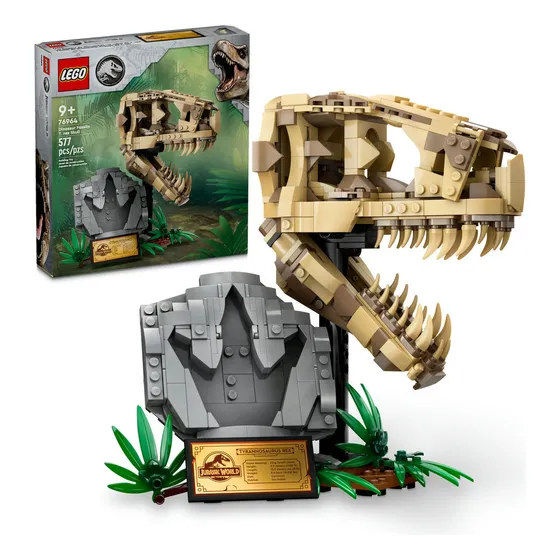 LEGO® Jurassic World Fósiles de Dinosaurio: Cráneo de T. rex; Juguete de dinosaurio para niños y niñas 76964