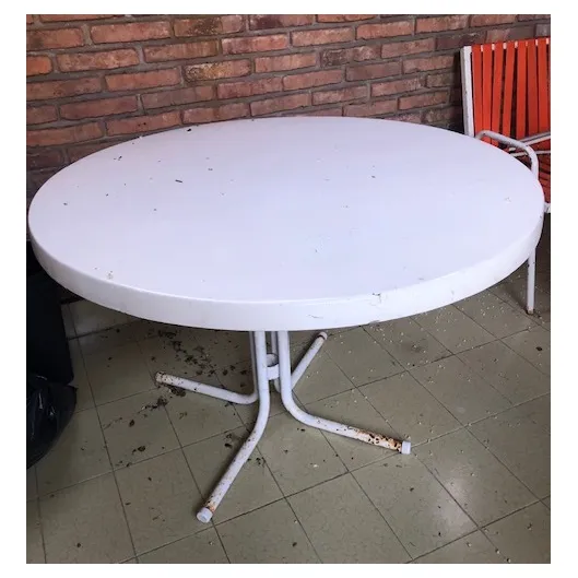 Mesa Jardin De Fibra , Blanca, Redonda 118 Diametro Blanco