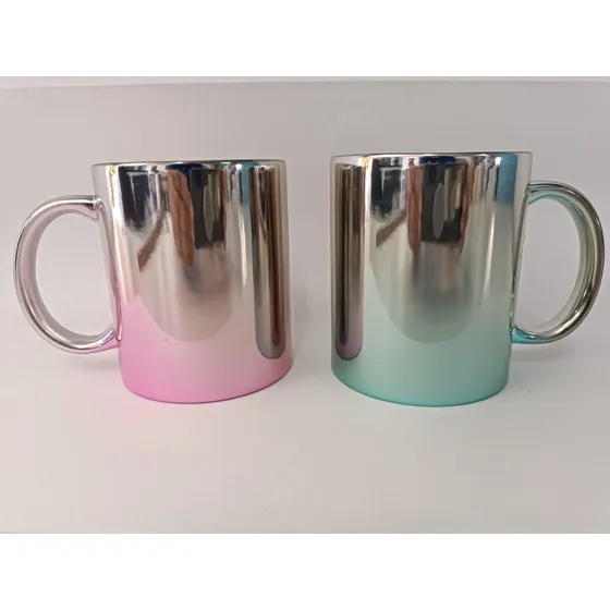 Tazas Metalizadas Sublimables De 11 Onzas, Tipo Espejo