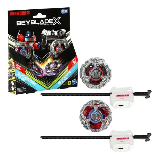 Beyblade X Transformers Collab Optimus Prime 4-60p Vs. Mega. Color Verde Oscuro