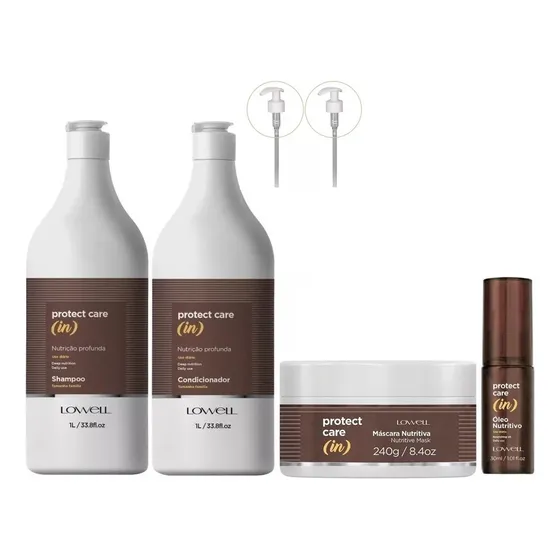 Kit Protect Care In Nutrição Lowell Sh + Cond 1l + Más +óleo