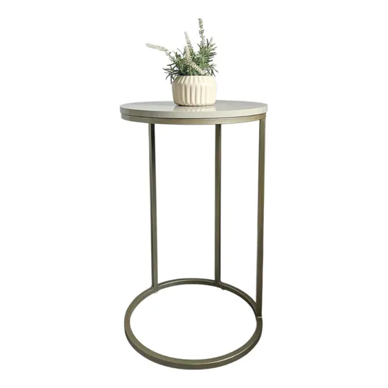 Mesa Decorativa Dourada Para Sala Quarto E Escritório