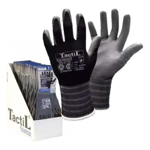 12 Pares Guantes Tactil Poliuretano Alta Sensibilidad