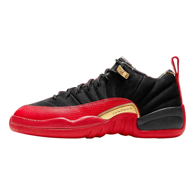 12 Retro Low Super Bowl Lv Para Niño S Negro Rojo 001