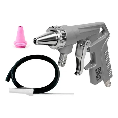 Pistola Jateamento Jato De Areia Rosca 1/4 Npt Sucção Com Mangueira Btjt1000 The Black Tools