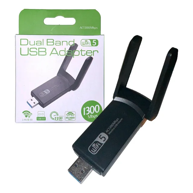 Adaptador Wifi 5ghz Usb 3.0 Dual 5g 1300mbps Mu-mimo Wave 2