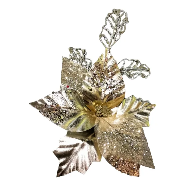 Flor Nochebuena Artificial 18cm Decoración Navidad
