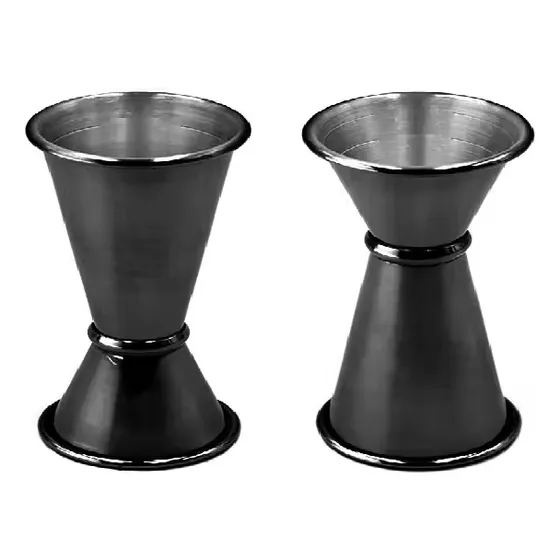 X2 Pack Jigger Negro Medidor Onza 15/30ml Coctelería Bartender Licor Jigger Japones Negro Mate X2 Unidades