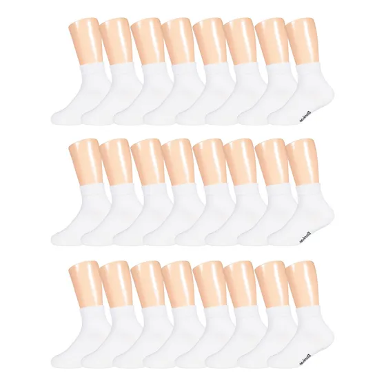 X12 Pares Calcetines Blancos Niños De Bambú Sin Costura
