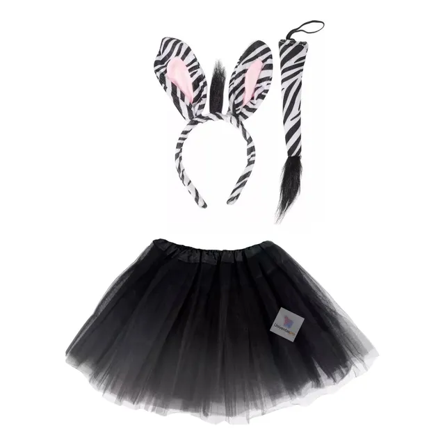 Diadema Orejas Con Tutu Y Cola Halloween  Niñas Disfraz Para Fiestas