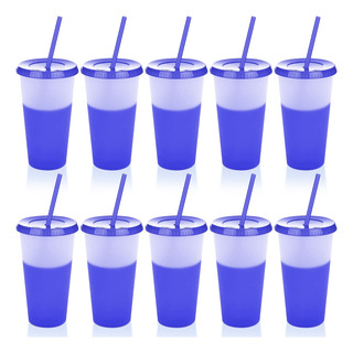 Vasos Mágicos Plastico Vasos Con Tapa Y Popote 710ml 10pzs Vasos Mágicos Plastico Vasos Con Tapa Y Popote 710ml 10pzs