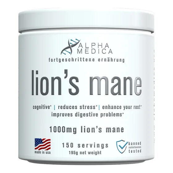 Lion´s Mane Hongo Melena De León 1000mg 150 Servicios - Alpha Medica