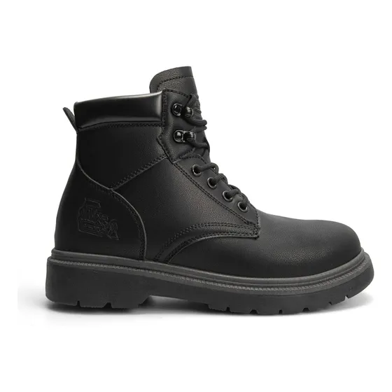 Botas Negras Hombre Trabajo Casual Plataforma Charol Táctica