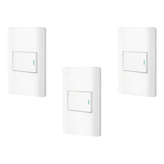 Kit De 3 Placas Con 1 Apagador Blancas E Indicador Luminoso