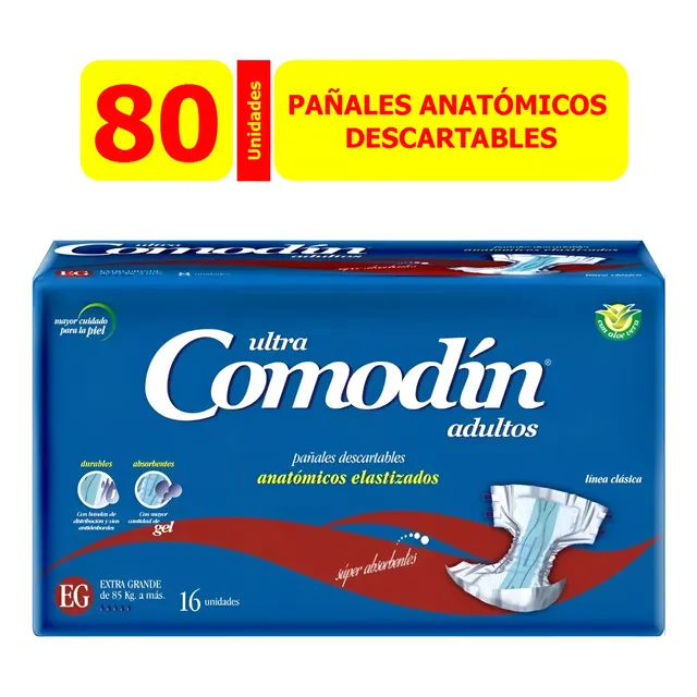 Comodin Anatómicos Elastizados Talle Xg X 80 Pañales