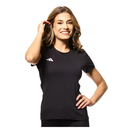 Camiseta Feminina Essentials Adizero adidas Preto Liso P Lisa