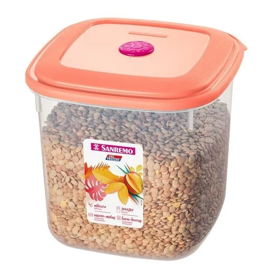 Pote Hermetico San Remo Cuadrado Alto Grande 3880 Ml Colores