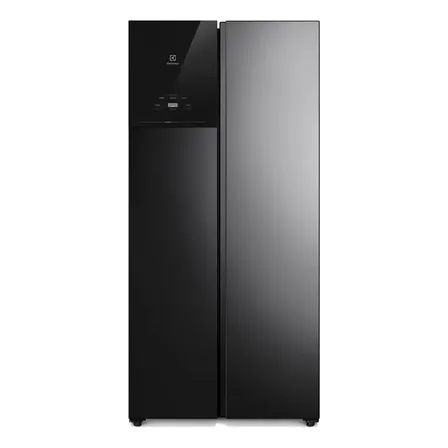 Geladeira Electrolux 431l Bivolt Sidebyside Black Inox Es40b Black