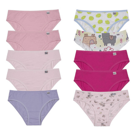 Kit 10 Calcinha Infantil Menina Cotton Algodão Miss Delrio Kit 10 Calcinha Infantil Menina Cotton Algodão Miss Delrio