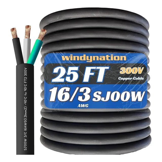 Cable De Extensión 3 Conductor  16 So 25 Pies