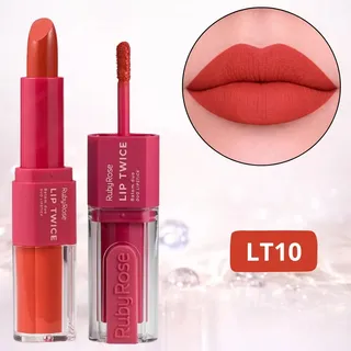 Ruby Rose Batom Duo Matte Líquido E Bala Lip Twice Ruby Rose Lt10