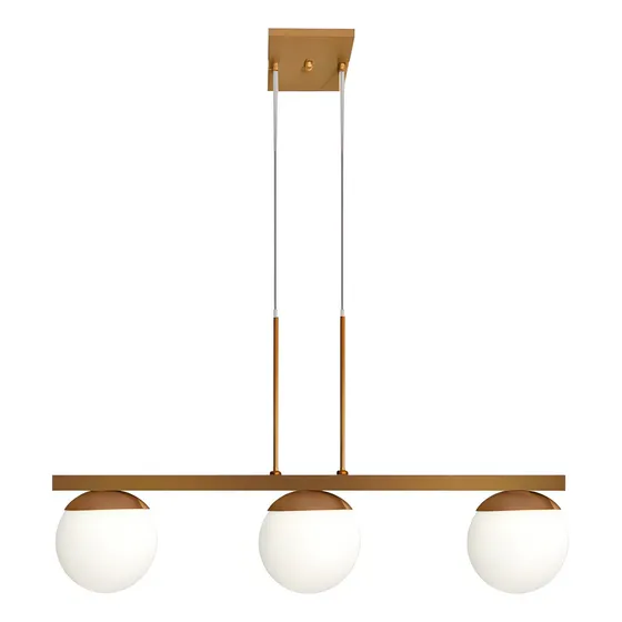 Pendente Trilho Jabuticaba B/3 Moderna P/ Sala E Mesa Jantar Cor Dourado