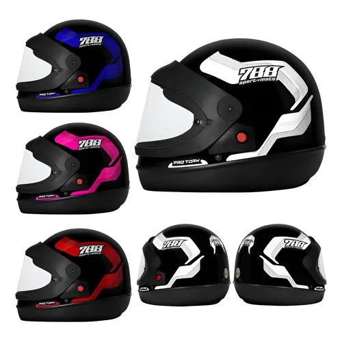 Capacete Moto Fechado R8 Rocket Chicken Protork Fosco Cor Azul