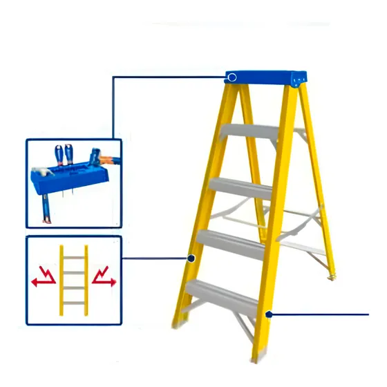 Escalera Tijera Fibra De Vidrio 5 Tramos 150kg 280mm Wadfow
