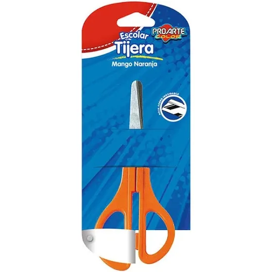 Tijera Escolar Punta Roma 10 Cm Color Naranja