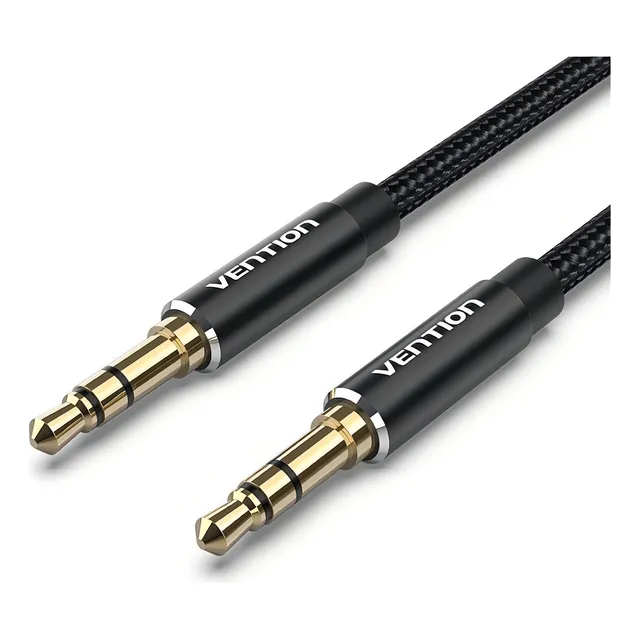 Cable Audio Auxiliar 3.5mm Vention Nylon Negro 200cm