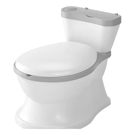 Troninho Privadinha Infantil Penico Descarga Assento Macio Cinza