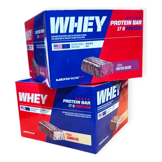 Whey Protein Bar 24 U. 46g 2 Caja Mervick Nueva Presentacion