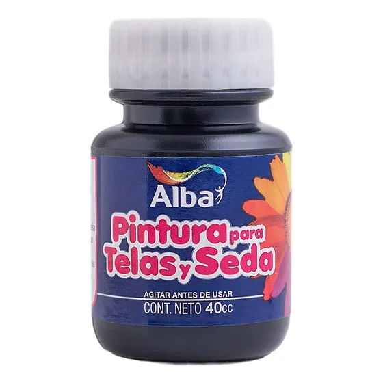 Pintura Para Tela Y Seda Alba 40 Cc X Unidad Negro 580