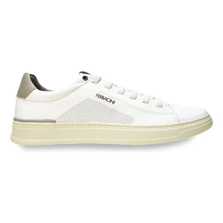 Sapatenis Masculino Ferracini Gold 2075 Napa Tenis Branco Lisa 39 Br