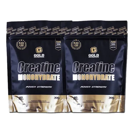 2 Creatina Gold Nutrition 300grs C/u Energia Monohidratada Sin Sabor