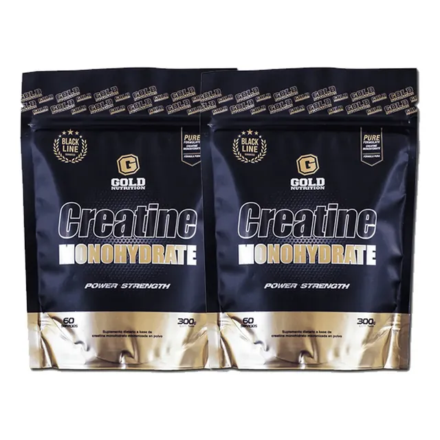 2 Creatina Gold Nutrition 300grs C/u Energia Monohidratada Sin Sabor
