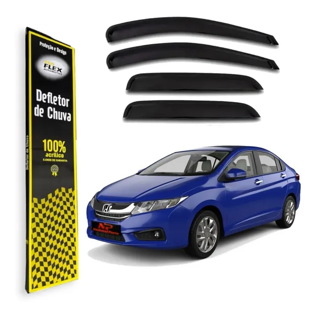 Jogo Calha Defletor De Chuva Honda City 2015 A 2021 Fumê