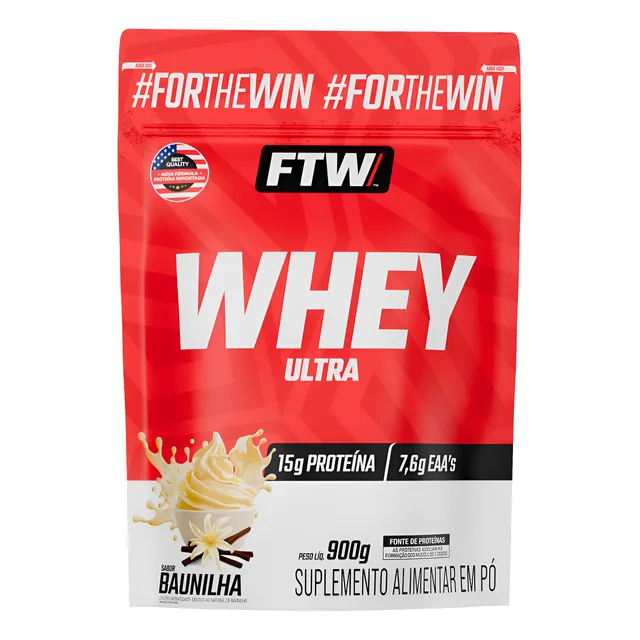 Whey Ultra Protein Concentrado Refil 900g Sabor Baunilha - Ftw