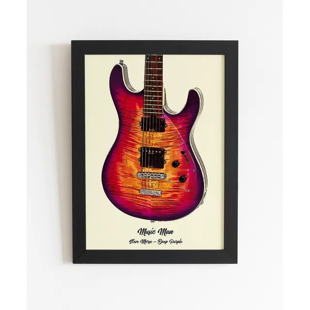 Quadro Guitarras Do Rock Music Man Steve Morse Deep Purple