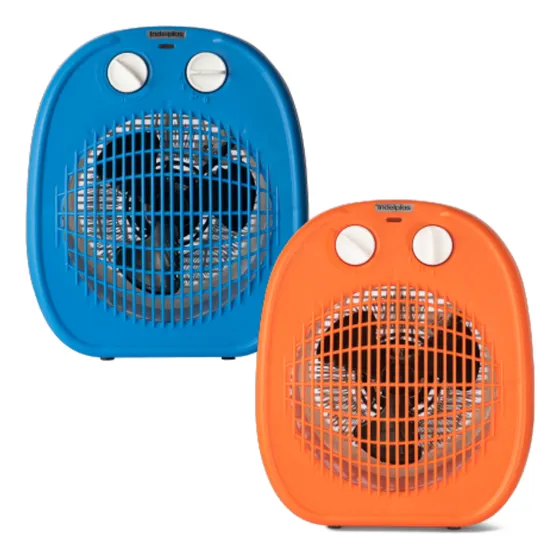 Combo 2 Caloventores Calefactores Bajo Consumo 1800w Color Azul Y Naranja