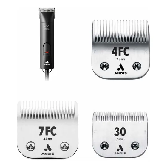 Kit Máquina De Tosa Andis+ Lâminas 7 Fc-4fc-30 Andis