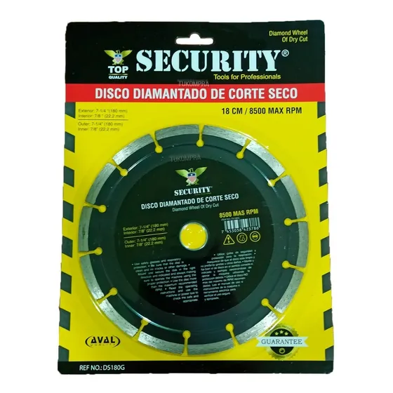 Disco Diamantado De Corte Seco  7-1/4 Pulgadas